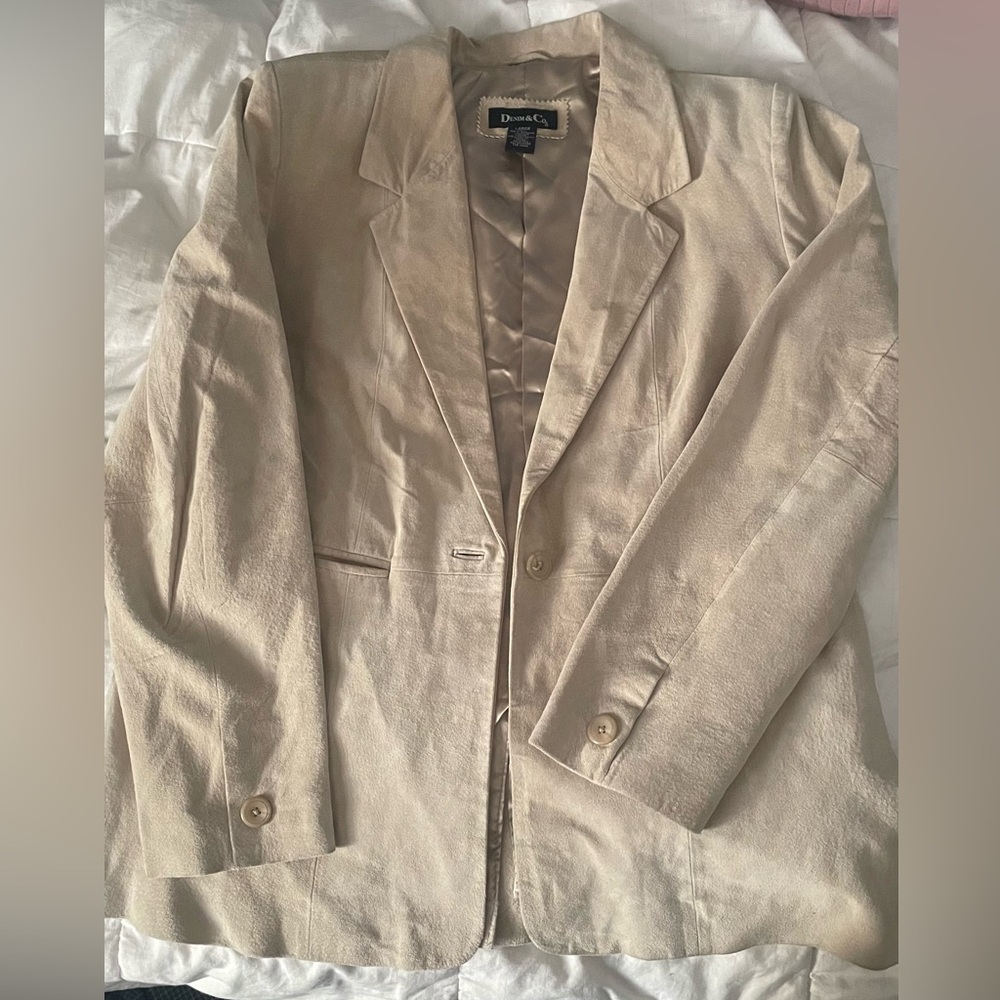 Vintage 1990’s Denim & Co suede blazer size large perfect condition preowned